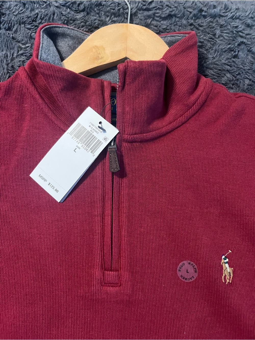 Polo by Ralph Lauren Men's Zip Mock Neck Sweater - Burgundy